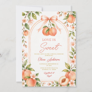 Boho Persika Bow Bröllopsfest Floral Inbjudningar