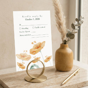Boho Persika Vildblomma & Salvia Grön Bröllop OSA Kort