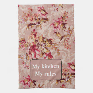 Boho Personlig Retro design Flower mönster rosa Kökshandduk