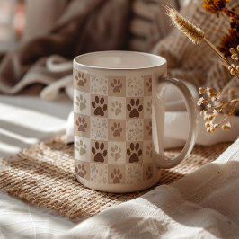 Boho Pet Tass Checkered Kaffemugg