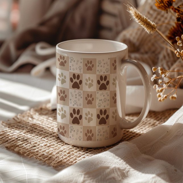 Boho Pet Tass Checkered Kaffemugg (Skapare uppladdad)