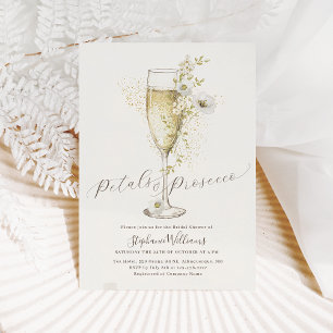 Boho Petals och Prosecco Möhippa Inbjudningar
