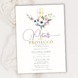 Boho Petals Prosecco Anemones Guld Möhippa Inbjudningar