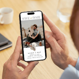 Boho Photo Bröllop spara datum Datumet