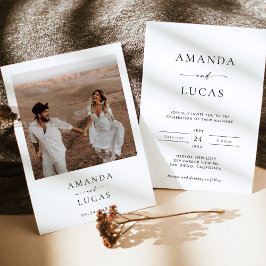 Boho Photo bröllopsinbjudan | Modern minimalist Inbjudningar