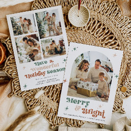 Boho Photo Helgdag Card Retro-julkort Julkort