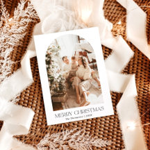 Boho Photo jul Card | Kort för påskriven Helgdag