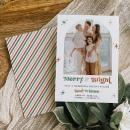 Boho Photo jul Card Merry & Bright Helgdag Julkort