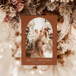Boho Photo jul Card | Terracotta Helgdag Inbjudningar