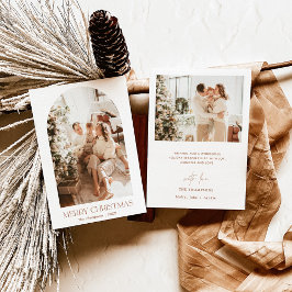 Boho Photo jul Card | Terracotta Helgdag Inbjudningar