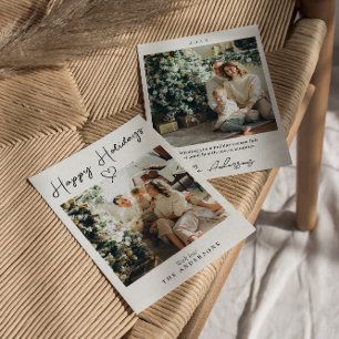 Boho Photo Modern Printable Lycklig jul Julkort