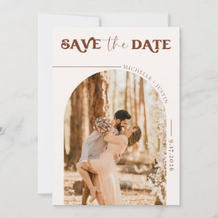 Boho Photo Modern Spara datuminbjudan Inbjudningar