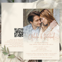 Boho Photo Overlay QR Terracotta Cream Bröllop