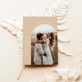 Boho Photo Save Date | Moderna minimalistkort Inbjudningar