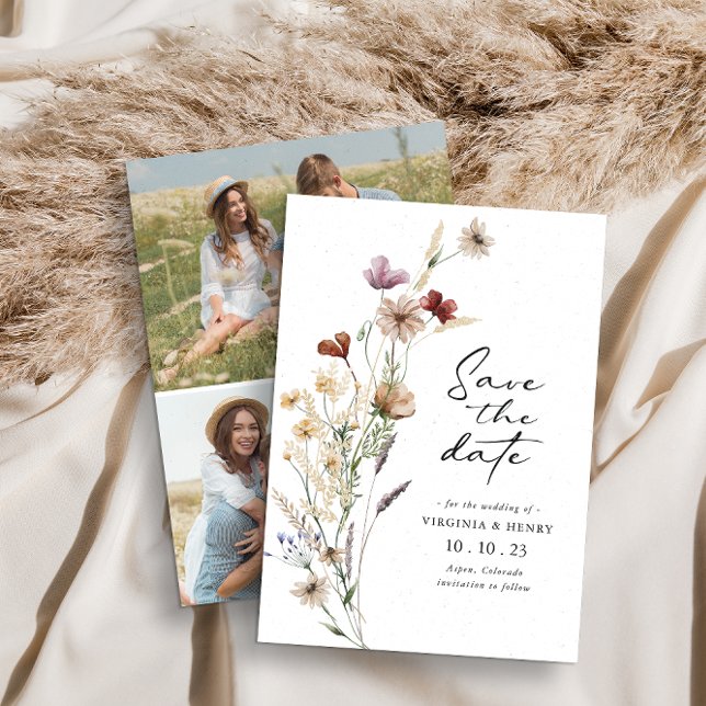 Boho Photo Save the Date Flat Card Spara Datumet (Skapare uppladdad)