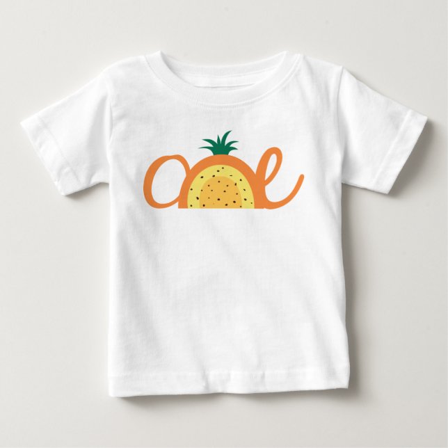 Boho Pineapple Rainbow 1st Birthday T Shirt (Framsida)