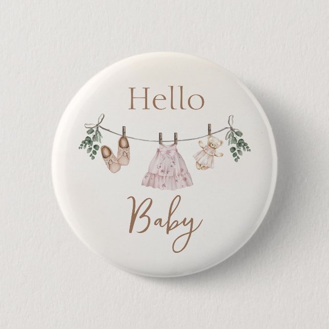 Boho pink Girl Baby Clothes  Knapp (Framsida)