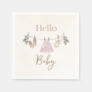 Boho pink Girl Baby Clothes Pappersservett