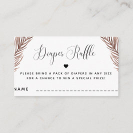 Boho Plant Heart Summer Baby Shower Raffle Tilläggskort