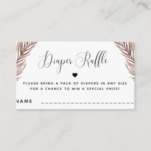 Boho Plant Heart Summer Baby Shower Raffle Tilläggskort