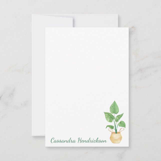 Boho Plant Modern Minimalist Personlig Anteckningskort (Framsida)