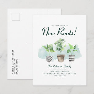 Boho Plants Change of Adress Flytta Meddelande Vykort