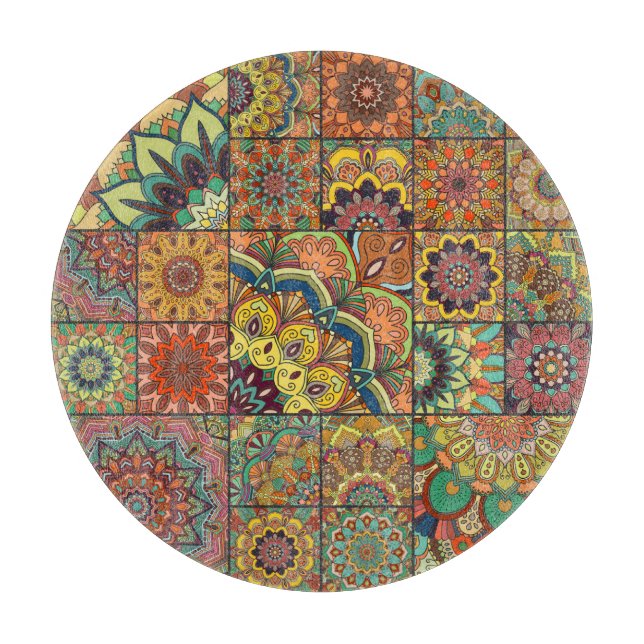 Boho-plattor: färglösa lapptäcke utan mönster (Framsidan)