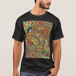 Boho-plattor: färglösa lapptäcke utan mönster t shirt