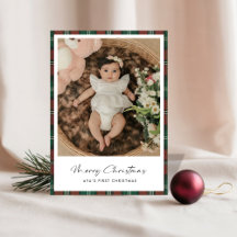 Boho Play Baby's First jul Photo Card