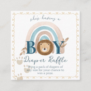 Boho Pojke Lejona Unge Diaper Raffle Tilläggskort