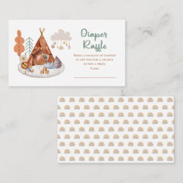 Boho Pojke Teepee och Leksaker Shower Raffle Tilläggskort