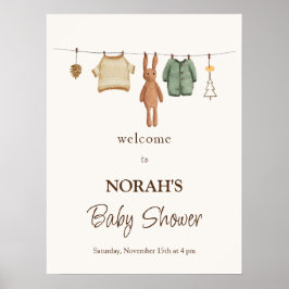 Boho pojkkläder Baby Shower Välkomstskylt Affisch