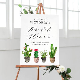 Boho Poked Succulents och Cactus Möhippa Poster