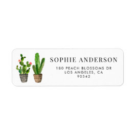 Boho Poked Succulents och Cactus Personlig Returadress Etikett