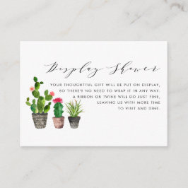 Boho Poked Succulents och Cactus Visning Shower Tilläggskort