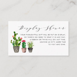 Boho Poked Succulents och Cactus Visning Shower Tilläggskort