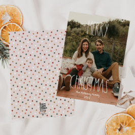 Boho Polka Dot jul Classic Fullt Photo Julkort