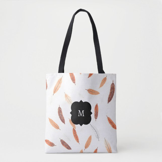 Boho populära fjädrar Lyxig kollektion Tygkasse (Framsida)
