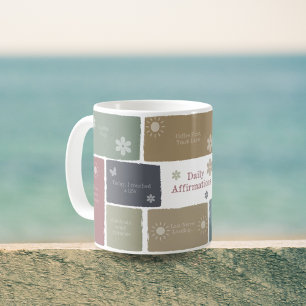 Boho positiv bekräftelse gåva med inspirerande kaffemugg