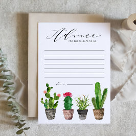 Boho Poted Cactus Advice for the Parents to be Rådkort