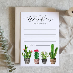 Boho Poted Cactus well Önskemål Baby Shower Card Inbjudningar