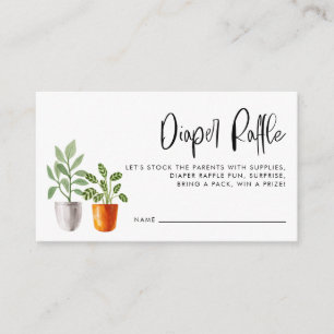 Boho Poted Houseplant Baby Diaper Raffle Game Tilläggskort