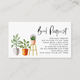 Boho Poted HousePlant Baby Shower Bok-begäran Tilläggskort