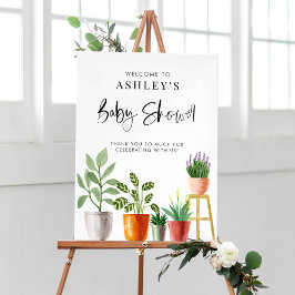 Boho Poted HousePlant Baby Shower Välkommen Poster