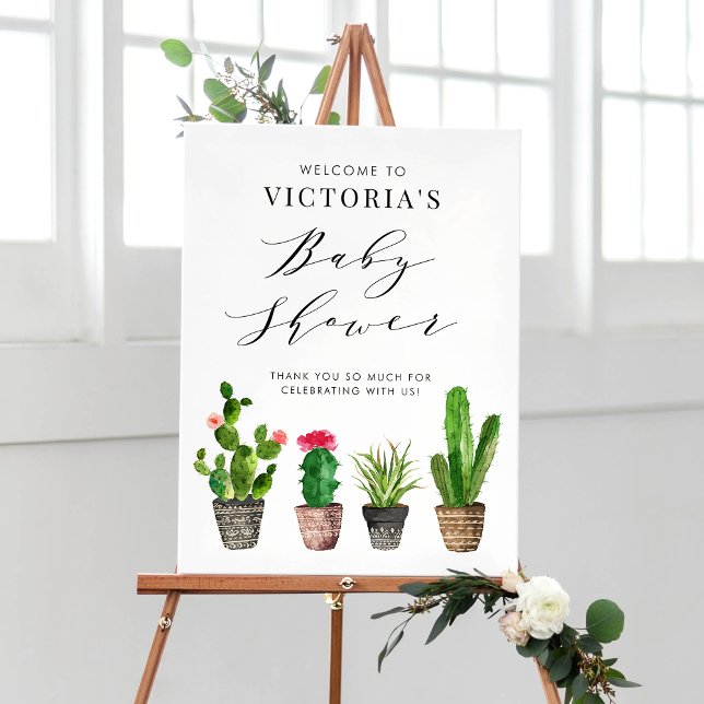 Boho Poted Succulents och Cactus Baby Shower Poster (Skapare uppladdad)