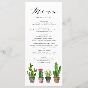Boho Poted Succulents och Cactus Summer Bröllop Meny