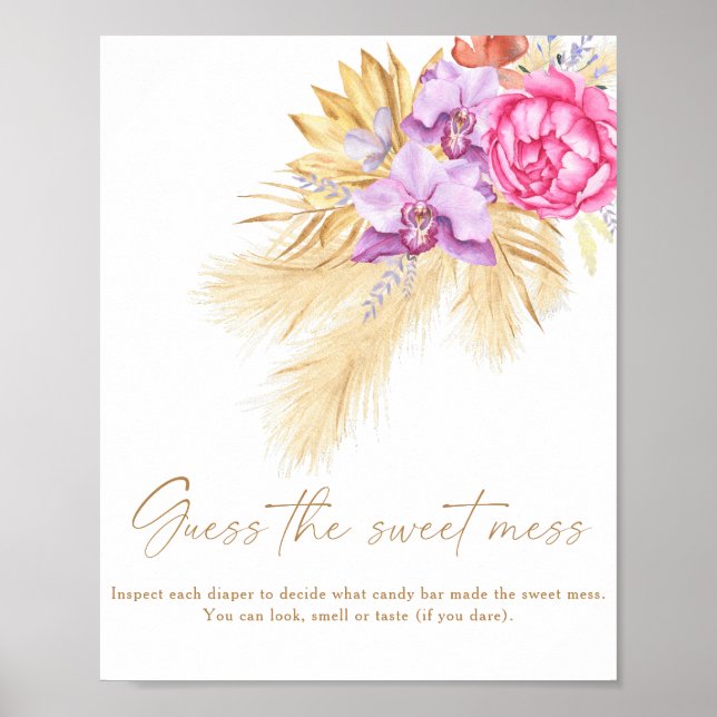 Boho prästkraggräs - gissa den söta röra poster (Framsidan)