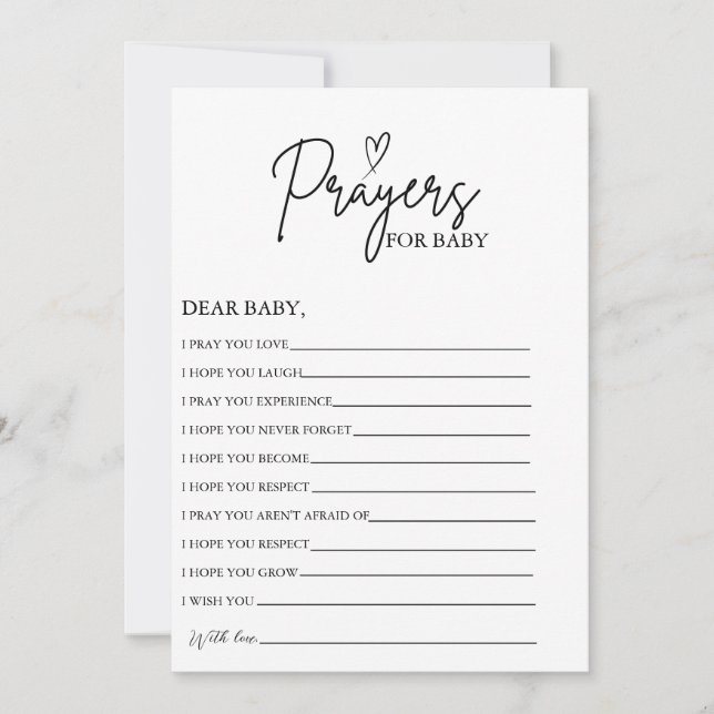 Boho Prayers for Baby well Önskemål for Baby dusch Inbjudningar (Framsida)