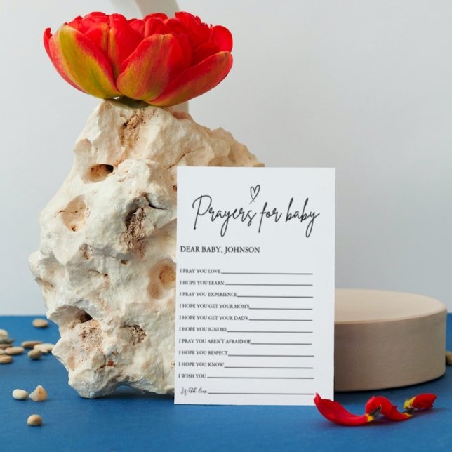 Boho Prayers for Baby well Önskemål for Baby dusch Inbjudningar (Skapare uppladdad)