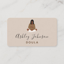 Boho Pregnant Dam Illustration Birthing Coach Visitkort